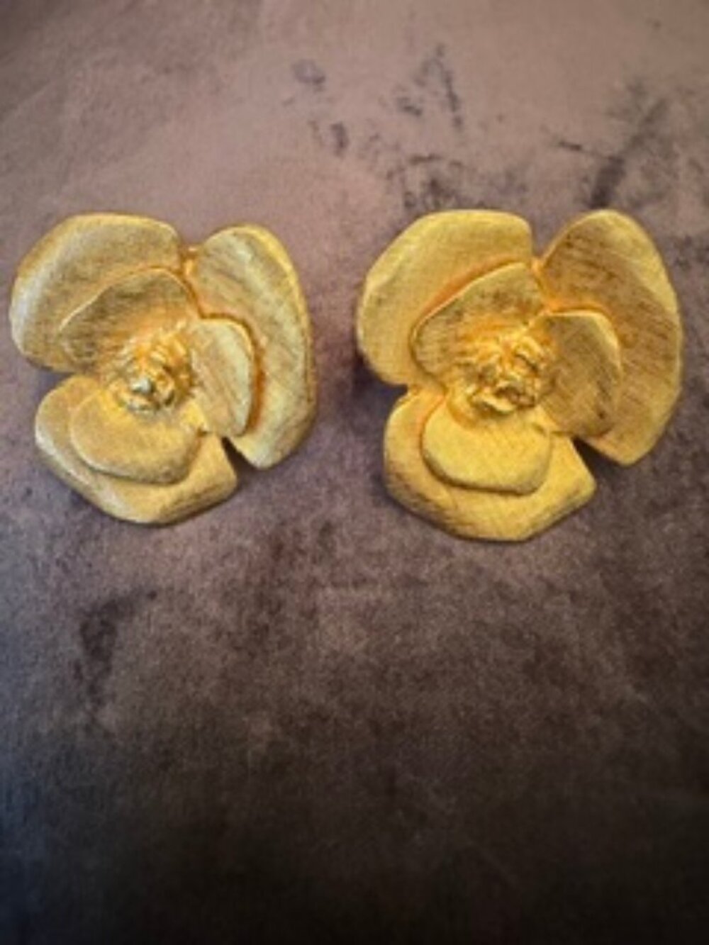 Vanity VO brand floral textured clip-on earrings